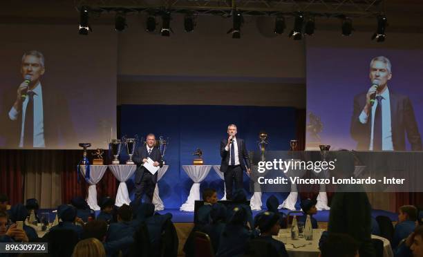 Of FC Internazionale Alessandro Antonello speaks during the FC Internazionale Youth Teams Christmas Party at on December 20, 2017 in near Milan,...