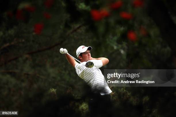 Reeve Whitson of Ireland in action during his singles match on the final day of the Boys Home Internationals at Hankley Common Golf Club on August 6,...