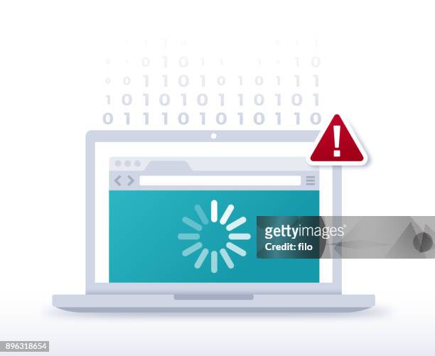 ilustraciones, imágenes clip art, dibujos animados e iconos de stock de neutralidad de la red portátil internet carga lento - computer