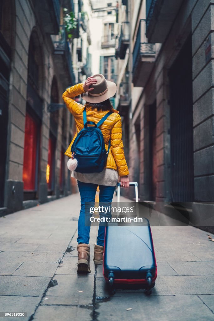 Girl exploring Barcelona