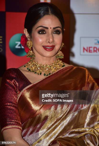 Indian film actress Sridevi attend the Red carpet event of Zee Cine Awards 2018 at MMRDA Ground, Bandra in Mumbai.