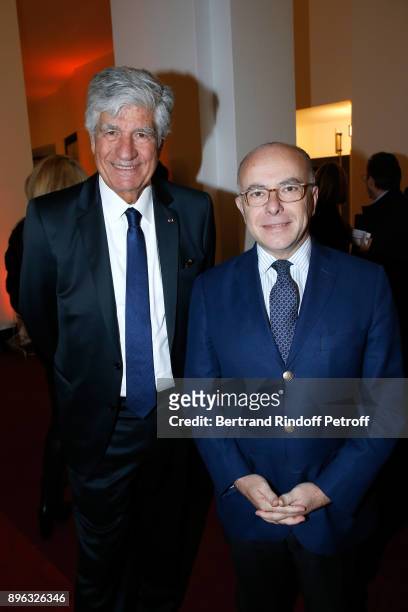 President of the Pasteur-Weizmann Council Maurice Levy and Former French Prime Minister, Bernard Cazeneuve attend the Gala evening of the...