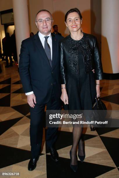 Marc-Antoine Jamet and his wife attend the Gala evening of the Pasteur-Weizmann Council in Tribute to Simone Veil at Salle Pleyel on December 20,...