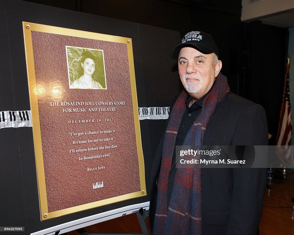 Billy Joel Attends Dedication Of The Rosalind Joel Conservatory For Music And Theatre