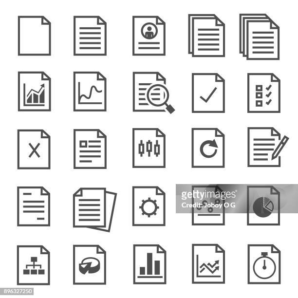 illustrazioni stock, clip art, cartoni animati e icone di tendenza di icone dei documenti - documento