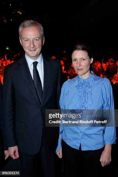 French Minister of Economy and Finance, Bruno Le Maire and his wife Pauline Doussau de Bazignan attend the Gala evening of the Pasteur-Weizmann...