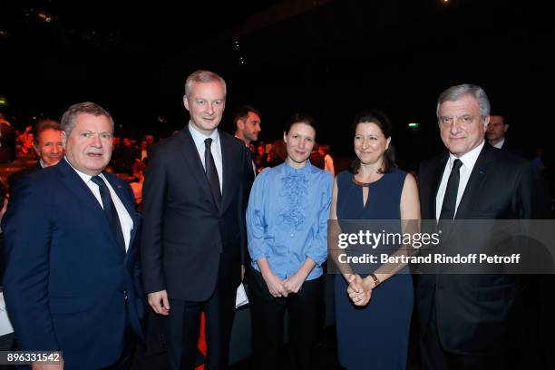 Jean Veil, French Minister of Economy and Finance, Bruno Le Maire, his wife Pauline Doussau de Bazignan, French Health Minister, Agnes Buzyn and CEO...