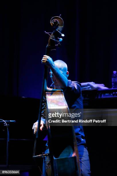 Bassist Avishai Cohen performs during the Gala evening of the Pasteur-Weizmann Council in Tribute to Simone Veil at Salle Pleyel on December 20, 2017...