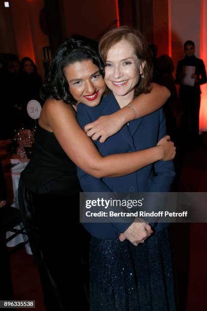Pianist Khatia Buniatishvili and Actress Isabelle Huppert attend the Gala evening of the Pasteur-Weizmann Council in Tribute to Simone Veil at Salle...