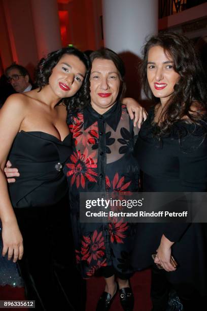 Pianist Khatia Buniatishvili, her mother Nathalie Buniatishvili and her sister Gvantsa Buniatishvili attend the Gala evening of the Pasteur-Weizmann...