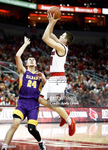 Ryan McMahon of the Louisville Cardinals during the game against the Albany Great Danes at KFC YUM! Center on December 20, 2017 in Louisville,...