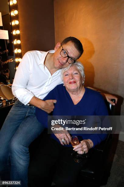 Dany Boon and Line Renaud pose after the "Dany de Boon Des Hauts-De-France" Show at L'Olympia on December 18, 2017 in Paris, France.