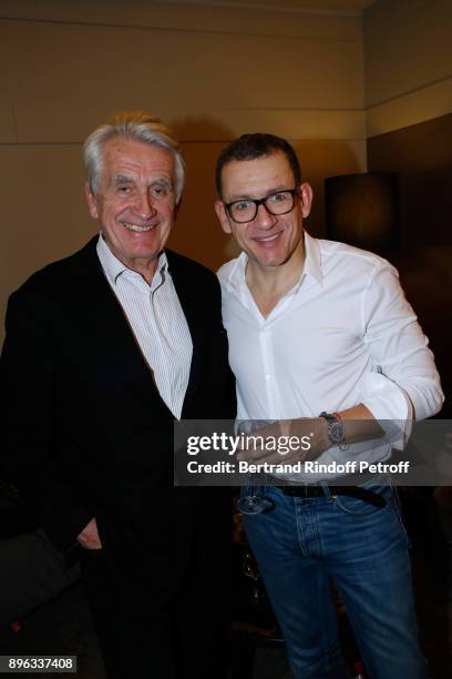 Producer Gilbert Coullier and Dany Boon pose after the "Dany de Boon Des Hauts-De-France" Show at L'Olympia on December 18, 2017 in Paris, France.