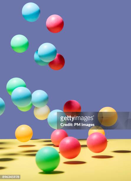 Bouncing brightly colored balls