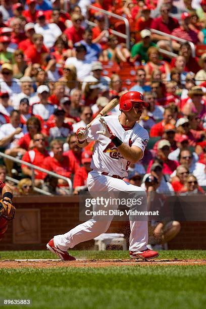 Rick Ankiel of the St. Louis Cardinals bats against the Houston Astros on August 2, 2009 at Busch Stadium in St. Louis, Missouri. The Astros beat the...