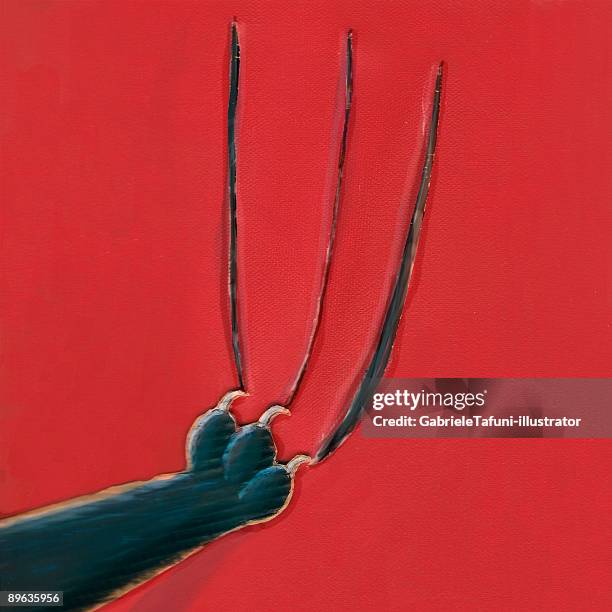 cat-scratch - claw stock illustrations