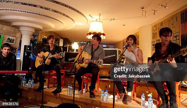 Guitarist Cameron Muncey Keyborader, singer and guitarist Nic Cester, drummer Chris Cester and bassist Mark Wilson of the Australian rock band Jet...