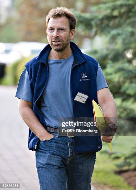 Edgar Bronfman, chairman and chief executive officer of Warner Music Group Corp., arrives for a session during the Allen & Co. Media and Technology...