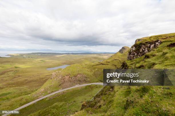 quiraing landslip on the isle of skye, inner hebrides, scotland - staffin stock pictures, royalty-free photos & images