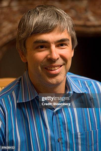 Larry Page, Google Inc.'s co-founder and products president, speaks with reporters during the Allen & Co. Media and Technology Conference in Sun...