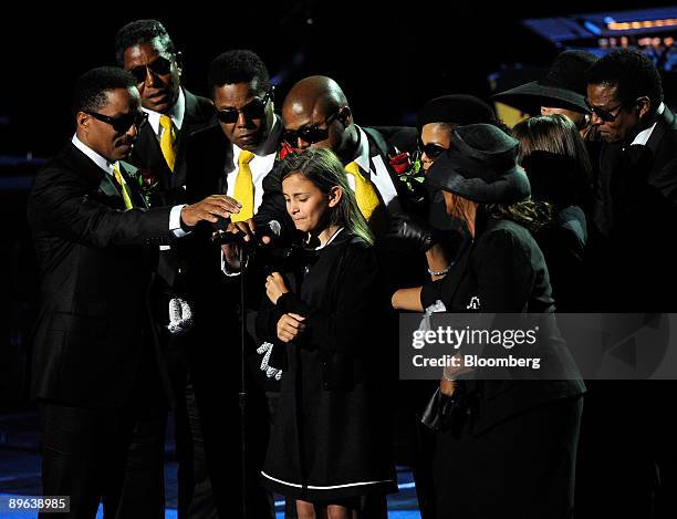 Family member of Michael Jackson including brothers Marlon Jackson, left to right, Jermaine Jackson, Tito Jackson, Randy Jackson, daughter Paris...