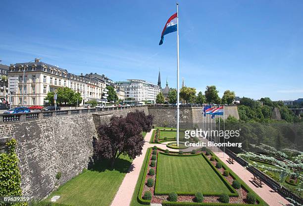 The national flag of Luxembourg flies from a flagpole at Constitution square in the city of Luxembourg, on Wednesday, June 17, 2009. Denmark's Prime...