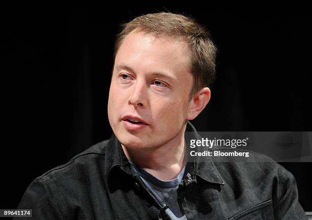 Elon Musk, chairman and chief executive officer of Tesla Motors, speaks during the "Disruptive by Design" WIRED Magazine Business Conference in New...
