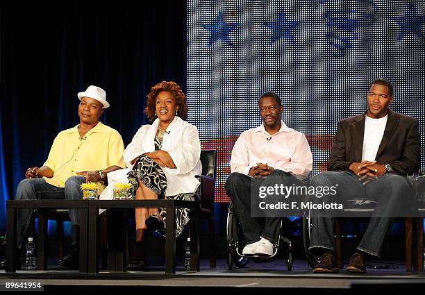 Actors Carl Weathers, CCH Pounder, Daryl Chill Mitchell and Michael Strahan attend the "Brothers" session at the 2009 Fox Summer TCA held at the...