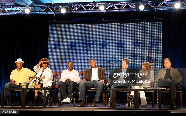 Actors Carl Weathers, CCH Pounder, Daryl Chill Mitchell, Michael Strahan, and executive producers Eric Tannenbaum, Kim Tannenbaum and Don Reo attend...