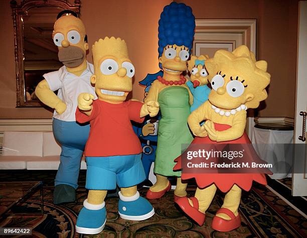 The Simpsons characters from Fox's The Simpsons "Best . 20. Years. Ever." breakfast are displayed during the Fox Network portion of the 2009 Summer...