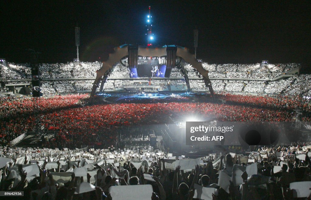 Polish fans attend a concert of Irish ro