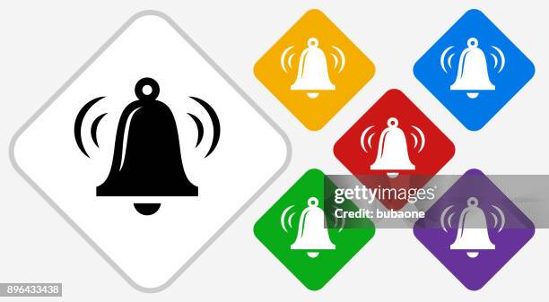 läuten der glocke farbe diamant vektor icon - bell icon stock-grafiken, -clipart, -cartoons und -symbole