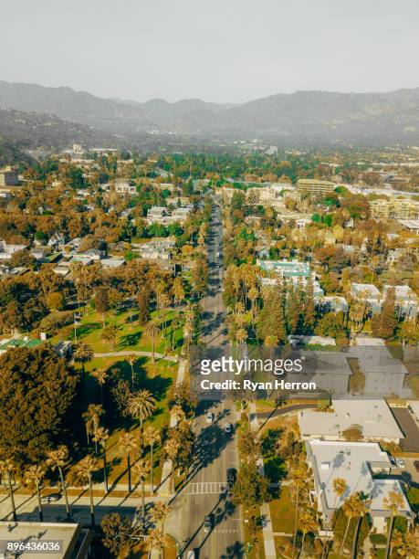 aerial view of pasadena, california - pasadena california stock pictures, royalty-free photos & images