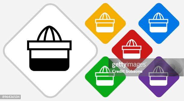 juice squeezer color diamond vector icon - freshly squeezed stock illustrations