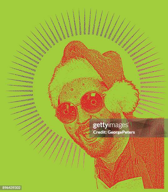 meth head santa humorous illustration - missing teeth stock illustrations