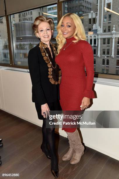 Tova Borgnine and Karen Huger attend The discovery continues with Karen Huger The Grande Dame of Potomac as she meets her inspiration, QVC's Tova...