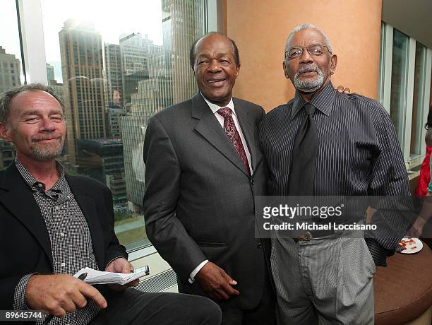 Columnist David Carr, Washington Councilman and former Mayor Marion Barry, and anchorman Jim Vance attend the HBO documentary screening of "Nine...