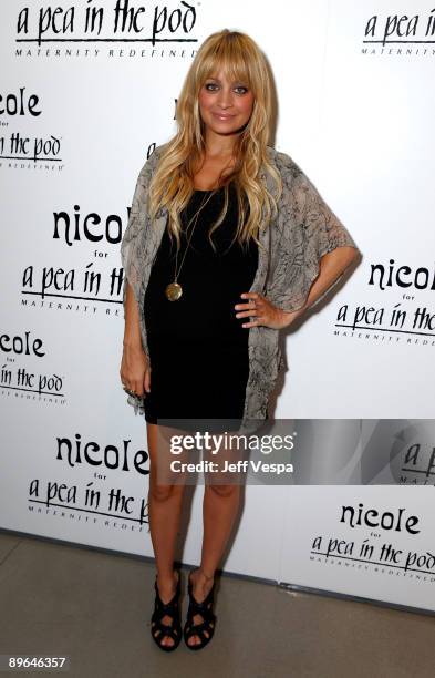 Designer Nicole Richie attends A Pea in the Pod launch party for the Nicole Richie maternity collection held at A Pea In The Pod on August 6, 2009 in...