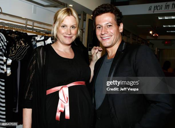 Actress Alice Evans and actor Ioan Gruffudd attend A Pea in the Pod launch party for the Nicole Richie maternity collection held at A Pea In The Pod...