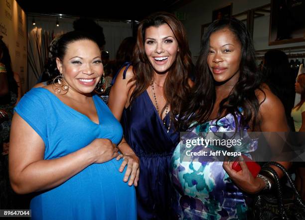 Actresses Tisha Campbell Martin, Ali Landry and Golden Brooks attend A Pea in the Pod launch party for the Nicole Richie maternity collection held at...