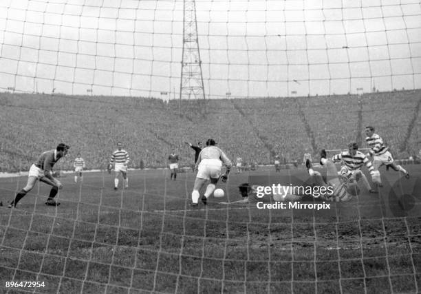 Celtic 1-0 Rangers, Scottish League Cup Final, Hampden Park, Glasgow, Scotland, Saturday 29th October 1966. No penalty, referee Tom °y°harton waves...