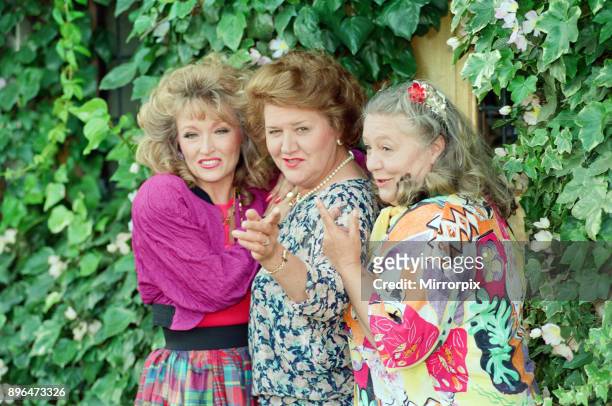 Photocall for new BBC production 'Keeping up Appearances'. Mary Millar, Patricia Routledge and Judy Cornwell, 2nd August 1992.