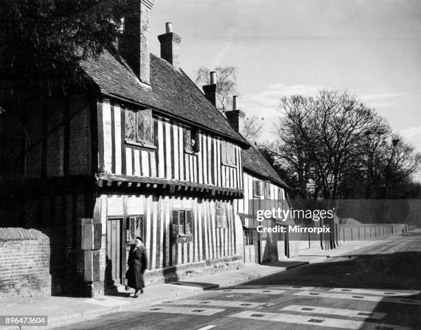 Church Cottages, Northchurch, Hertfordshire. It is believed these houses were once the rectory of St Mary's Church which is behind the cottages, 18th...