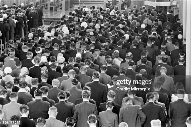 The first service takes place in the new Coventry Cathedral. May 1962.