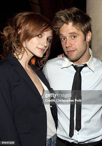 Ashlee Simpson and Shaun Sipos during the K-Swiss "Classic" Dinner at Chateau Marmont in West Hollywood, CA on August 6, 2009.
