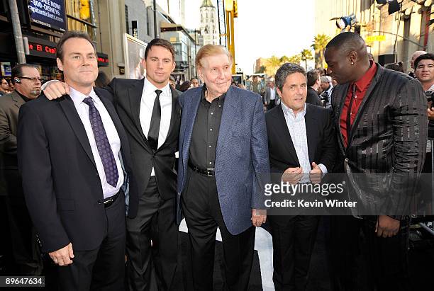 Director Stephen Sommers, actor Channing Tatum, CEO of Viacom Sumner Redstone, CEO of Paramount Brad Grey, and actor Adewale Akinnuoye-Agbaje arrive...
