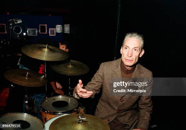 Charlie Watts, The Rolling Stones drummer, at Ronnie Scott's. Broad Street, Birmingham, West Midlands, 28th October 1991.
