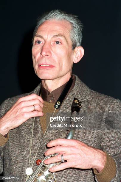 Charlie Watts, The Rolling Stones drummer, at Ronnie Scott's. Broad Street, Birmingham, West Midlands, 28th October 1991.