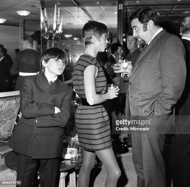 Reception for the film Oliver! Jack Wild who plays The Artful Dodger pictured standing next to Shani Wallis who plays Nancy, 25th September 1968.