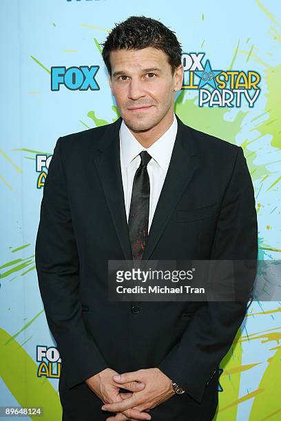 David Boreanaz arrives to the FOX All-Star Party for the 2009 TCA Summer Tour held at The Langham Resort on August 6, 2009 in Pasadena, California.